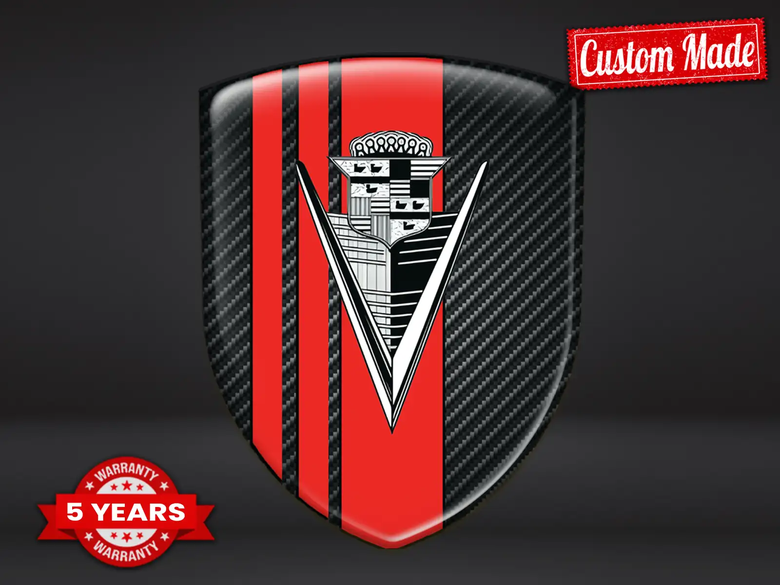 Cadillac Badge Silicone Logo Tuning Course Édition Bombée ST